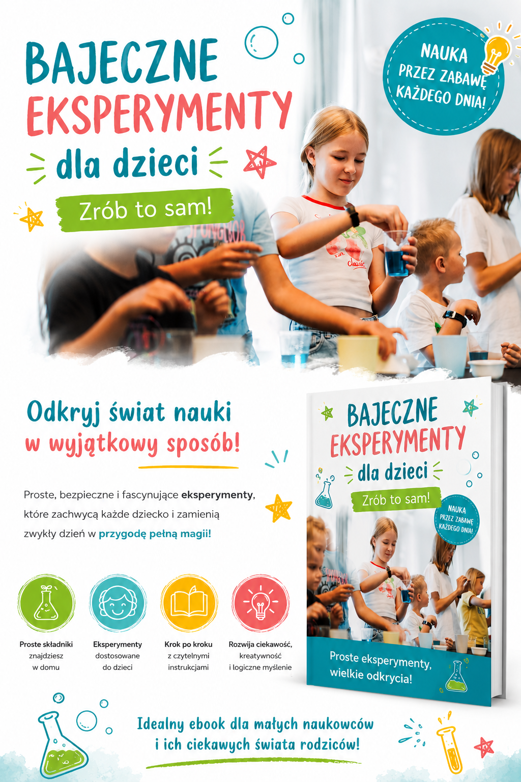 Pakiet: „Bajeczne Eksperymenty dla Dzieci – Zrób To Sam” + Lekcja Online